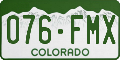 CO license plate 076FMX
