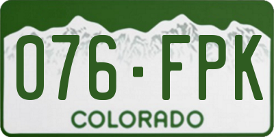 CO license plate 076FPK