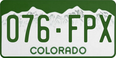 CO license plate 076FPX
