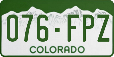 CO license plate 076FPZ
