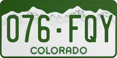 CO license plate 076FQY