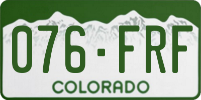 CO license plate 076FRF