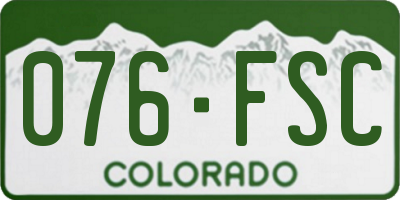 CO license plate 076FSC