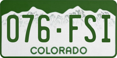 CO license plate 076FSI