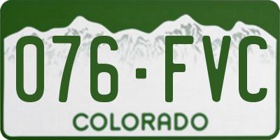 CO license plate 076FVC