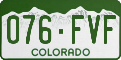 CO license plate 076FVF