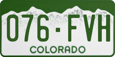 CO license plate 076FVH