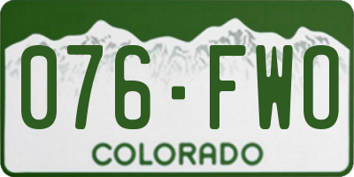 CO license plate 076FWO