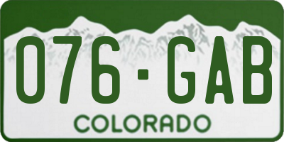 CO license plate 076GAB