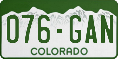 CO license plate 076GAN