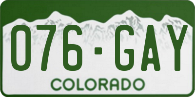 CO license plate 076GAY
