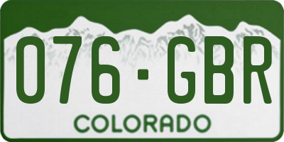 CO license plate 076GBR