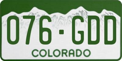 CO license plate 076GDD
