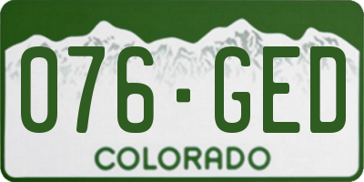 CO license plate 076GED