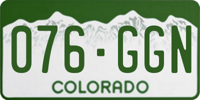 CO license plate 076GGN