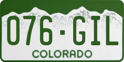 CO license plate 076GIL