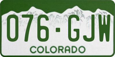 CO license plate 076GJW
