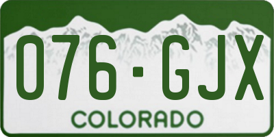 CO license plate 076GJX