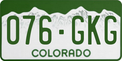 CO license plate 076GKG