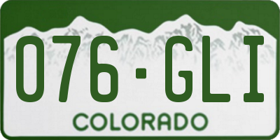 CO license plate 076GLI