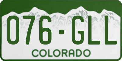 CO license plate 076GLL