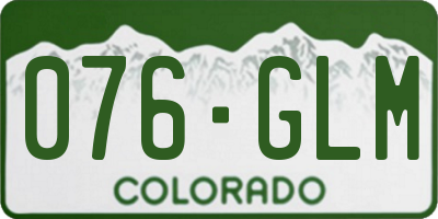 CO license plate 076GLM