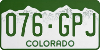 CO license plate 076GPJ