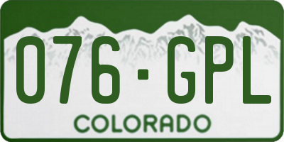 CO license plate 076GPL