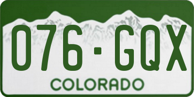 CO license plate 076GQX