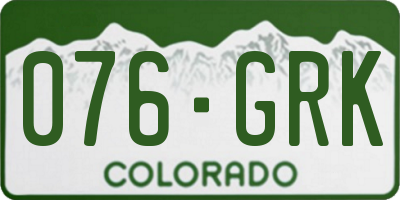 CO license plate 076GRK