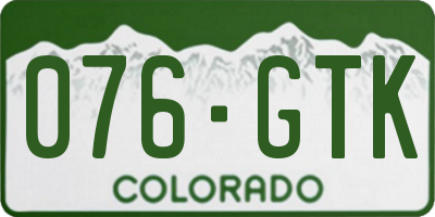 CO license plate 076GTK