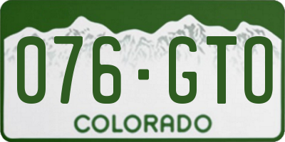 CO license plate 076GTO