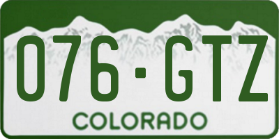 CO license plate 076GTZ