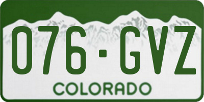 CO license plate 076GVZ