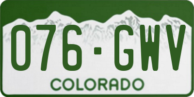 CO license plate 076GWV