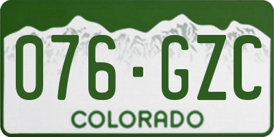 CO license plate 076GZC