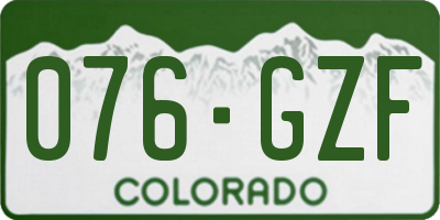 CO license plate 076GZF