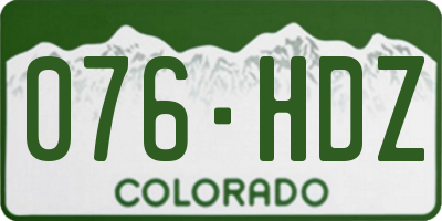 CO license plate 076HDZ
