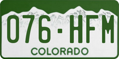 CO license plate 076HFM