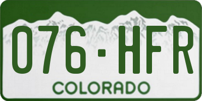 CO license plate 076HFR