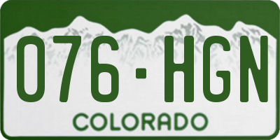 CO license plate 076HGN