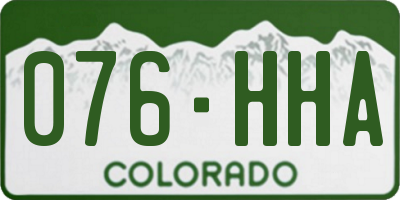 CO license plate 076HHA
