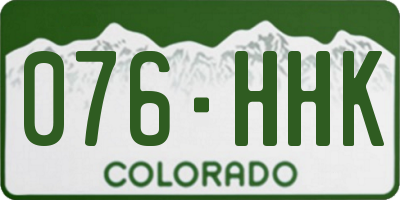 CO license plate 076HHK