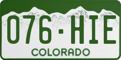 CO license plate 076HIE