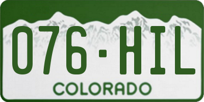 CO license plate 076HIL
