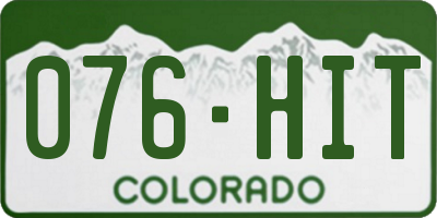 CO license plate 076HIT