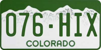 CO license plate 076HIX