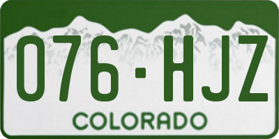 CO license plate 076HJZ