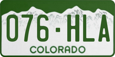 CO license plate 076HLA