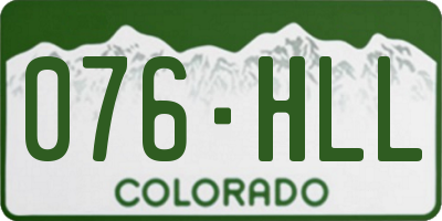 CO license plate 076HLL